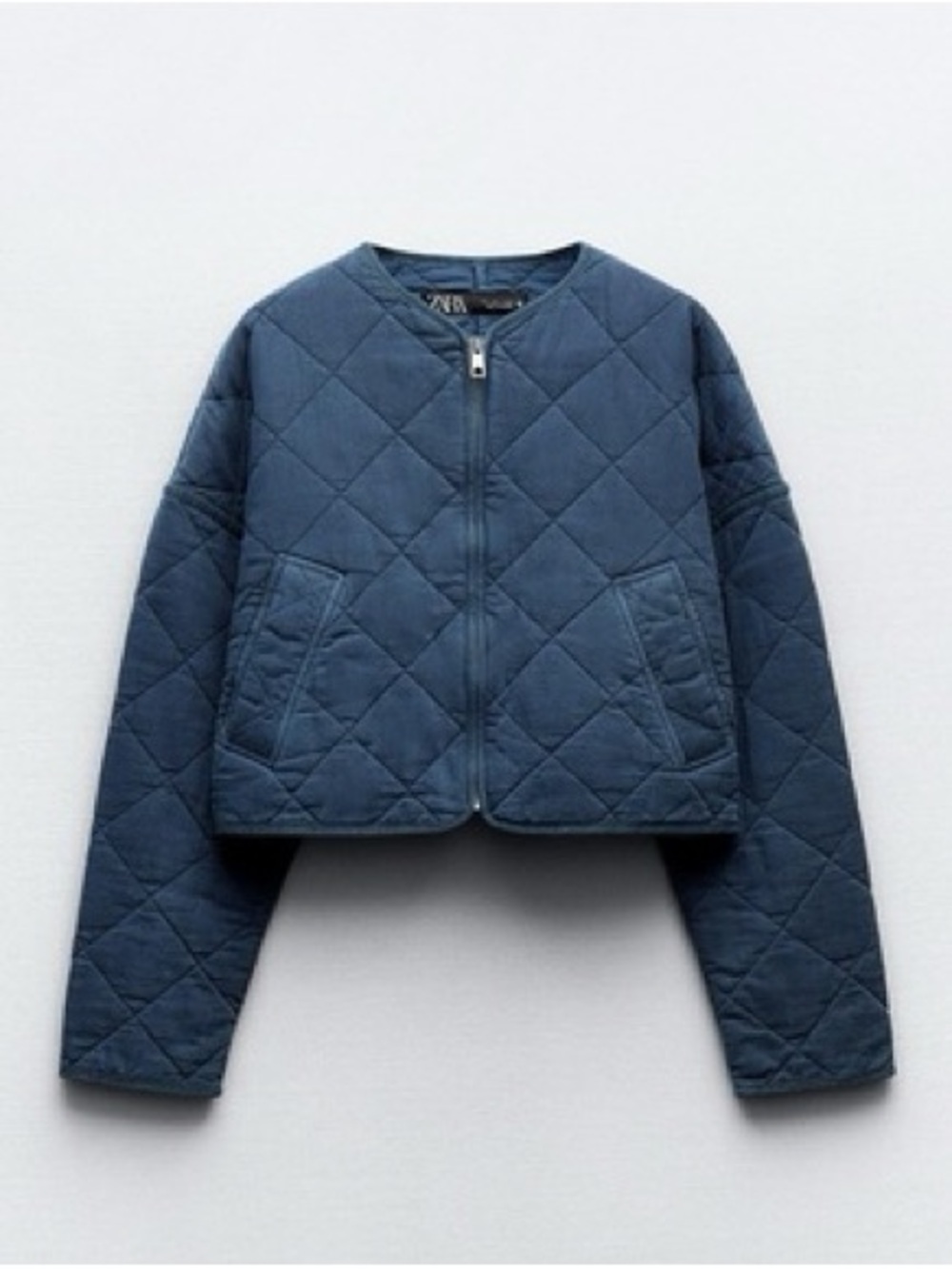 Zara Oversized Cropped Quilted Jacket